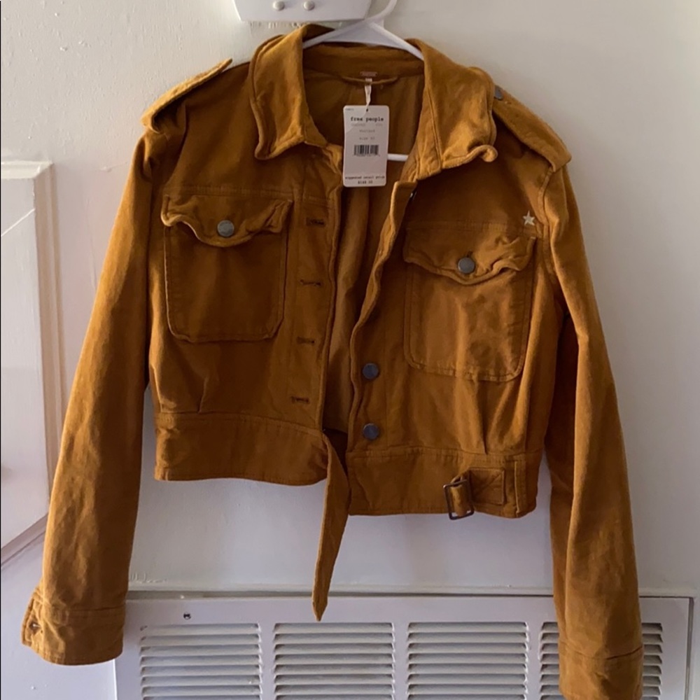 Free people mustard military jacket
